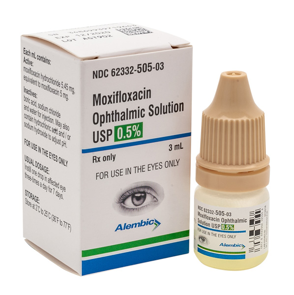 Rx Item-Moxifloxacin 0.5% 3 ML O/S by Alembic Pharma USA  Gen Vigamox